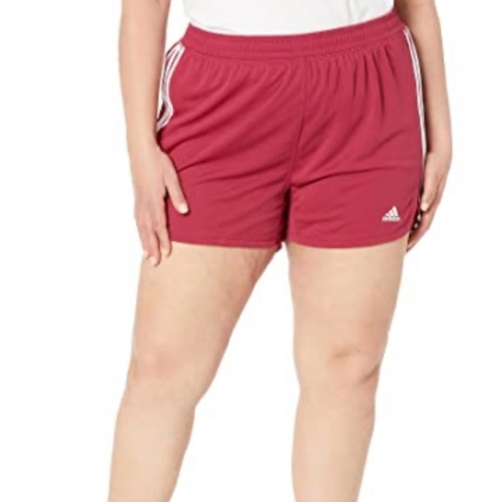 Adidas 3‎ stripe maroon pacer athletic shorts- 3X